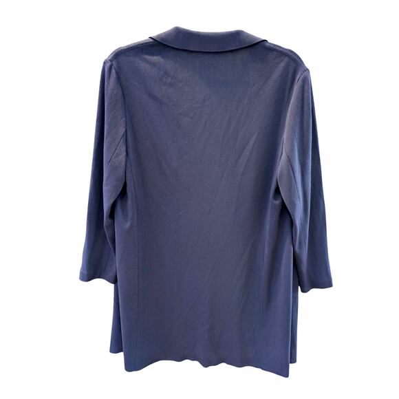 Plein Air Blue Lightweight Open Front Knit Cardigan Jacket Size S Made in Korea - Picture 2 of 7